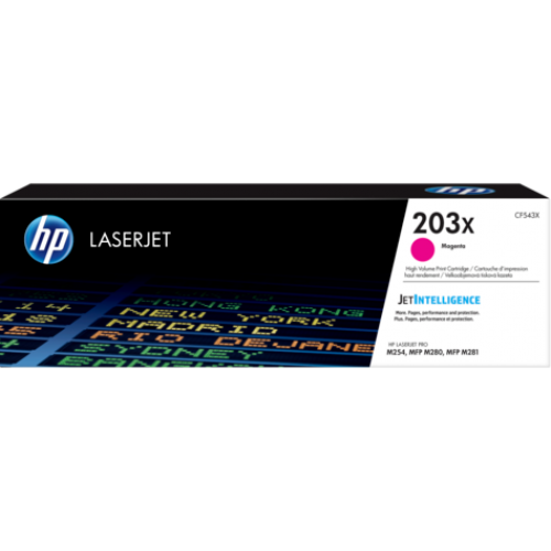 Оригинальный картридж увеличенной емкости HP 203X LaserJet 203X, Пурпурный CF543X