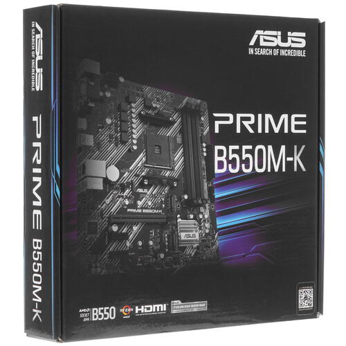 Сист. плата Asus PRIME B550M-K, B550, AM4, 4xDIMM DDR4, 1xPCI-E x16, 2xPCI-E x1, 2xM.2, 4xSATA, DVI, D Sub, HDMI, mATX