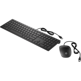 Клавиатура и мышь HP 4CE97AA Wired Keyboard and Mouse 400 Black USB