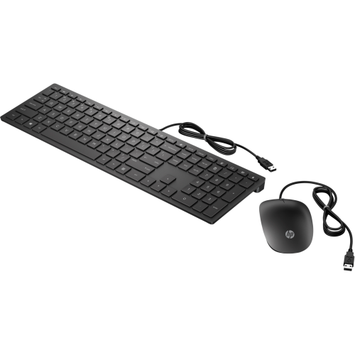 Клавиатура и мышь HP 4CE97AA Wired Keyboard and Mouse 400 Black USB