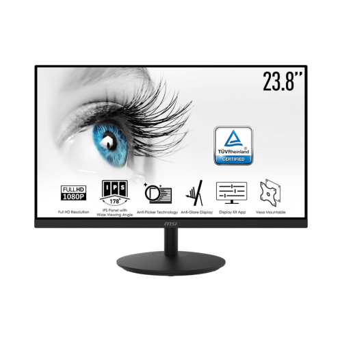 Монитор 23,8" MSI PRO MP242 IPS 1920x1080 75Hz 5ms 250cd/m 1000:1 100млн:1 1xD-Sub 1xHDMI Black